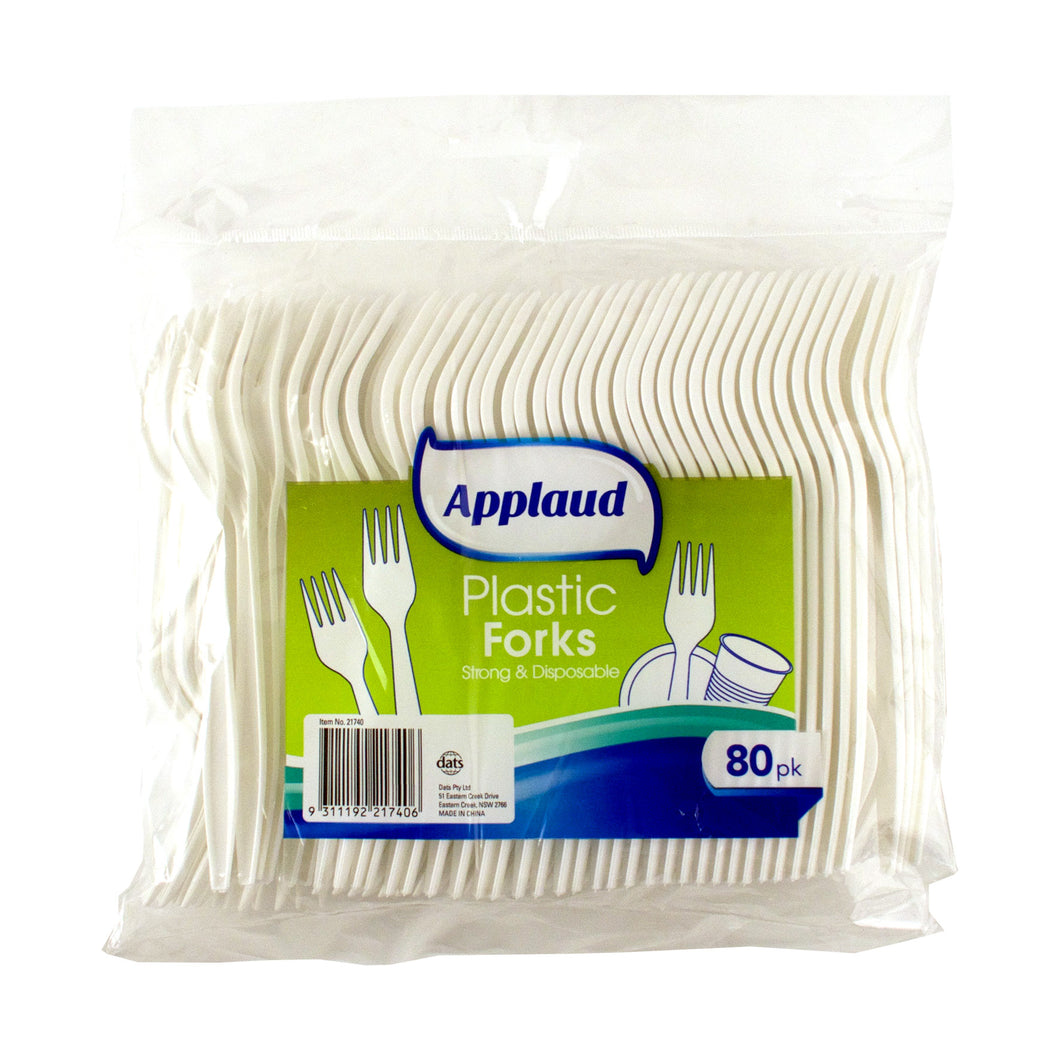 Fork Plastic White Pk80 2.5g/pc