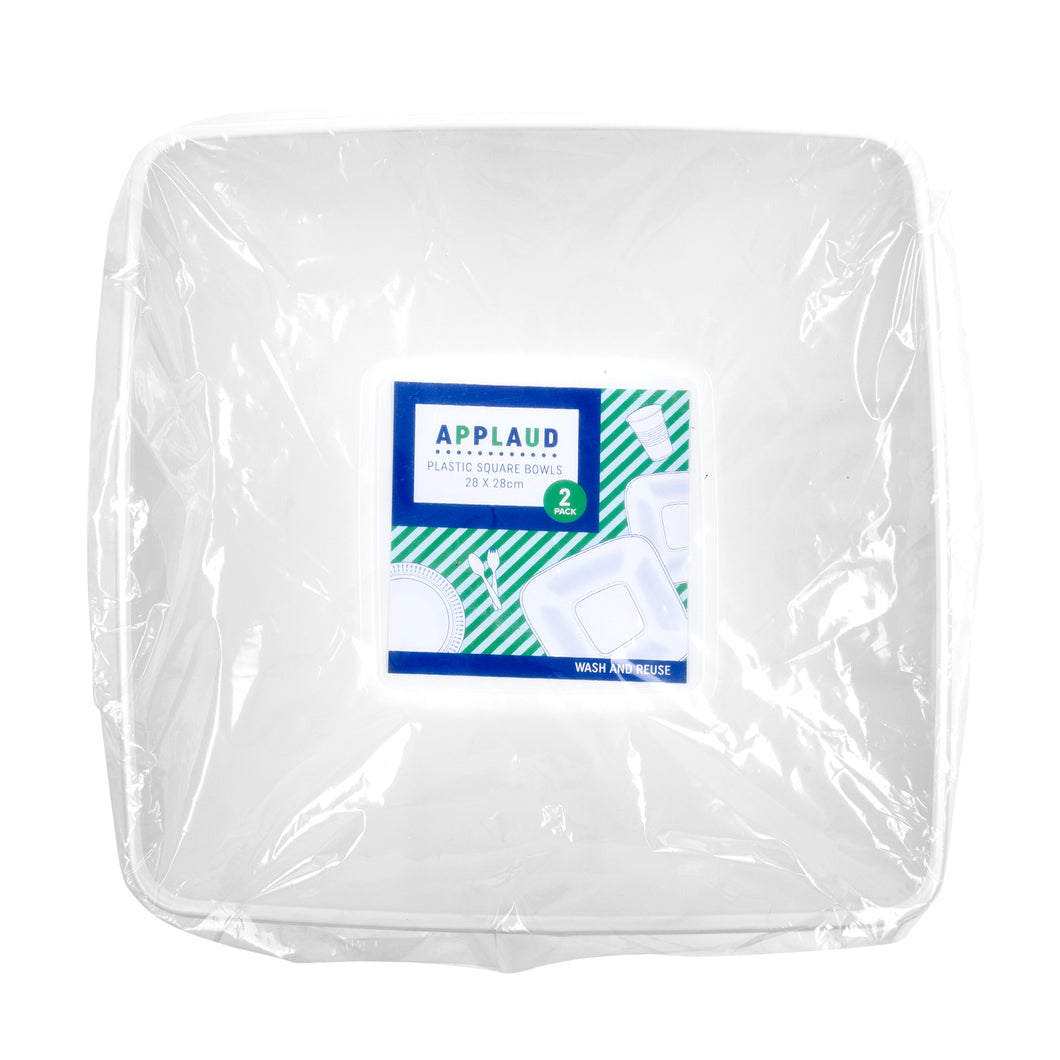 Bowl Big Square 28x28cm Pk2 White