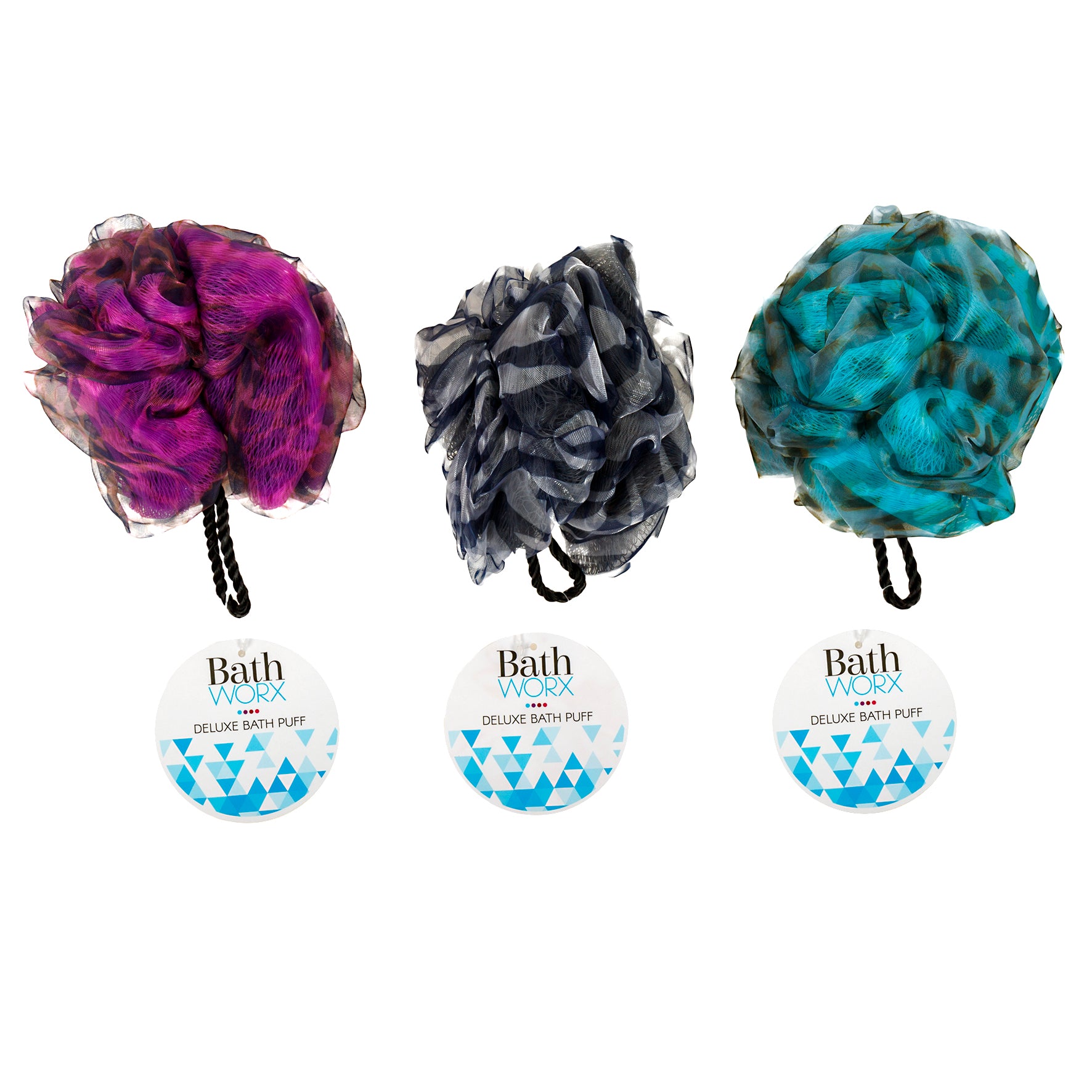 Bath Puff Sponge Organza Chiffon 3 Assorted Designs Hot Dollar