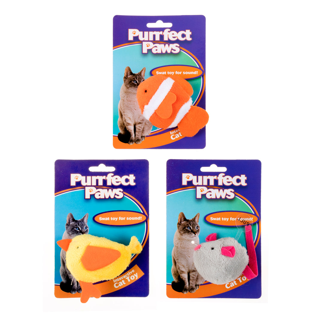 Cat Toy with Sound Box 3 Assorted