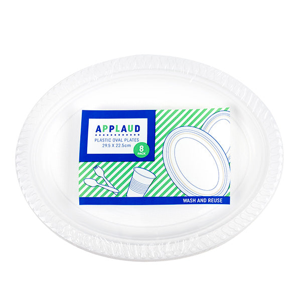 Plate Oval Pk8 White 295x225mm