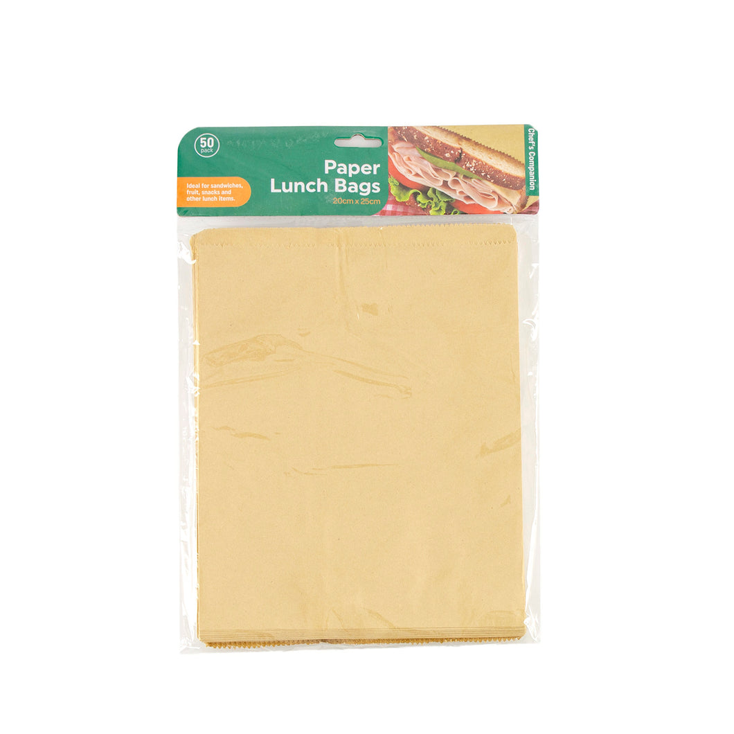 Lunch Bags Brown Paper Bag 50pk 20x25cm