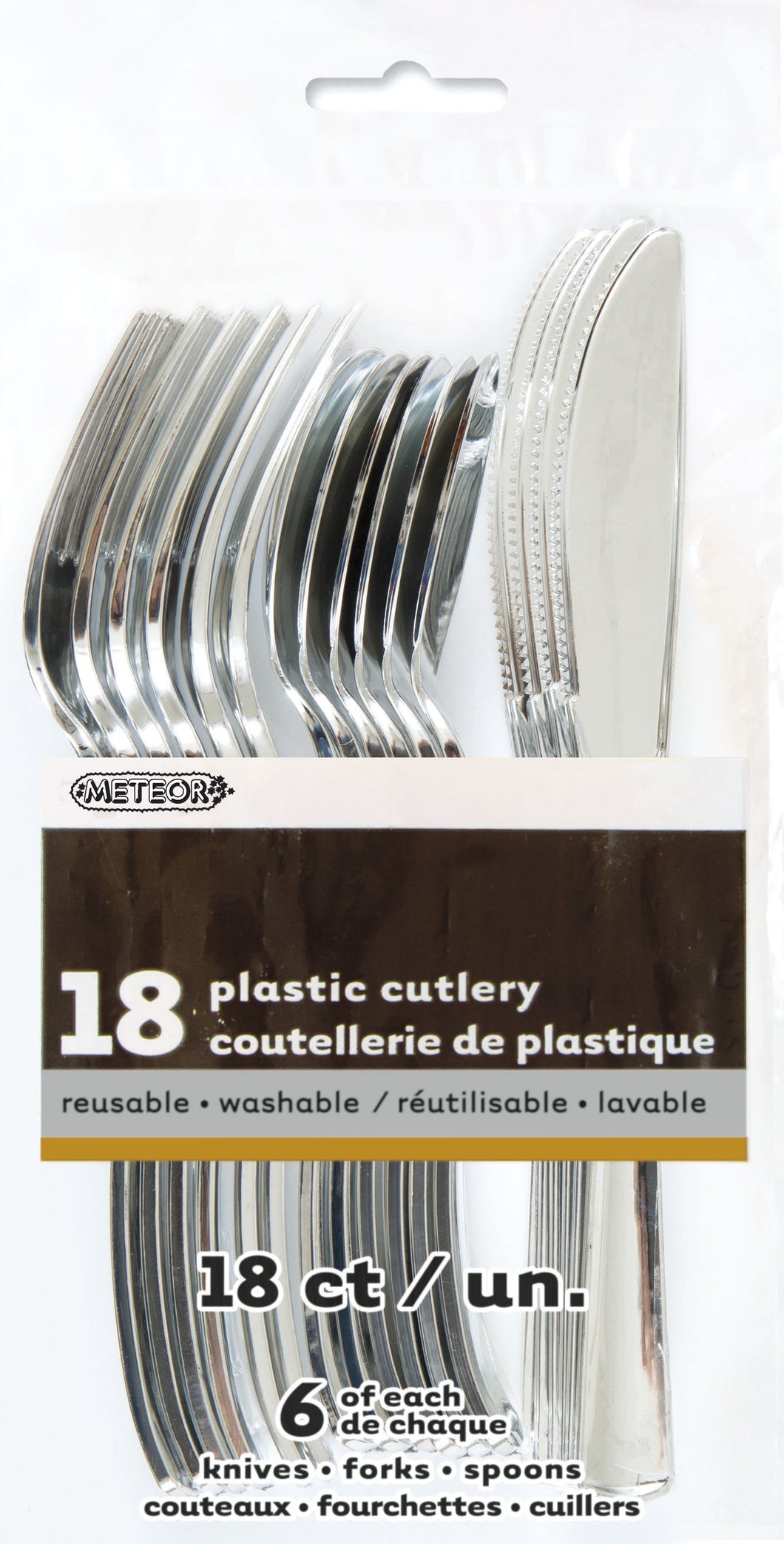 SILVER METALLIC 18 AST CUTLERY