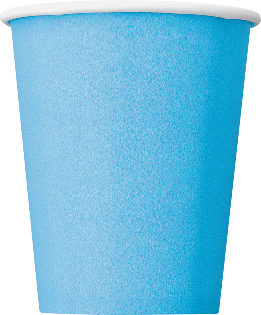 POW BLUE 8 x 9oz PAPER CUPS