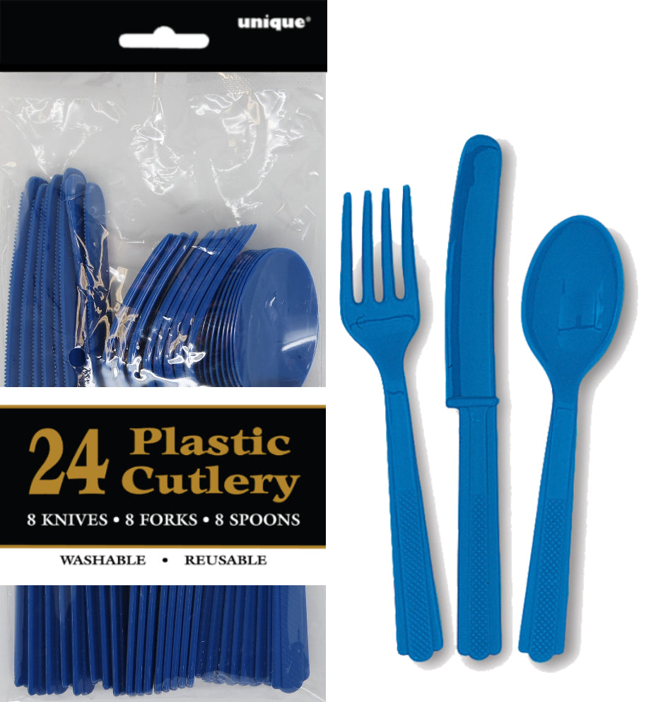 ROYAL BLUE 24 ASSORTED CUTLERY