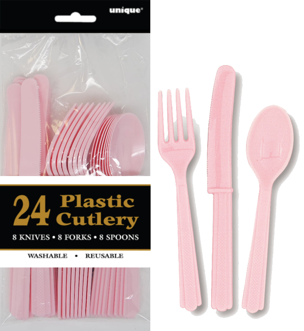LOVELY  PINK 24 ASSORTED CUTLERY
