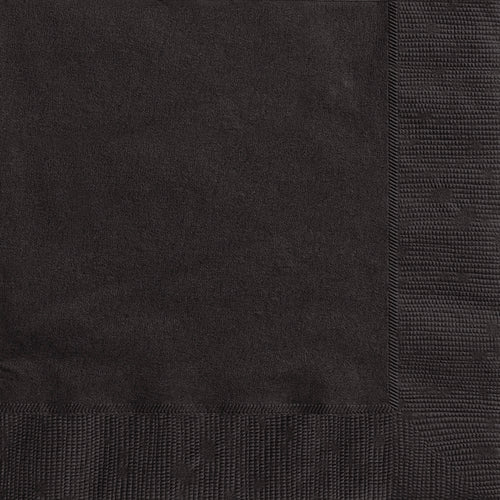 MID BLACK 20 BEVERAGE NAPKINS
