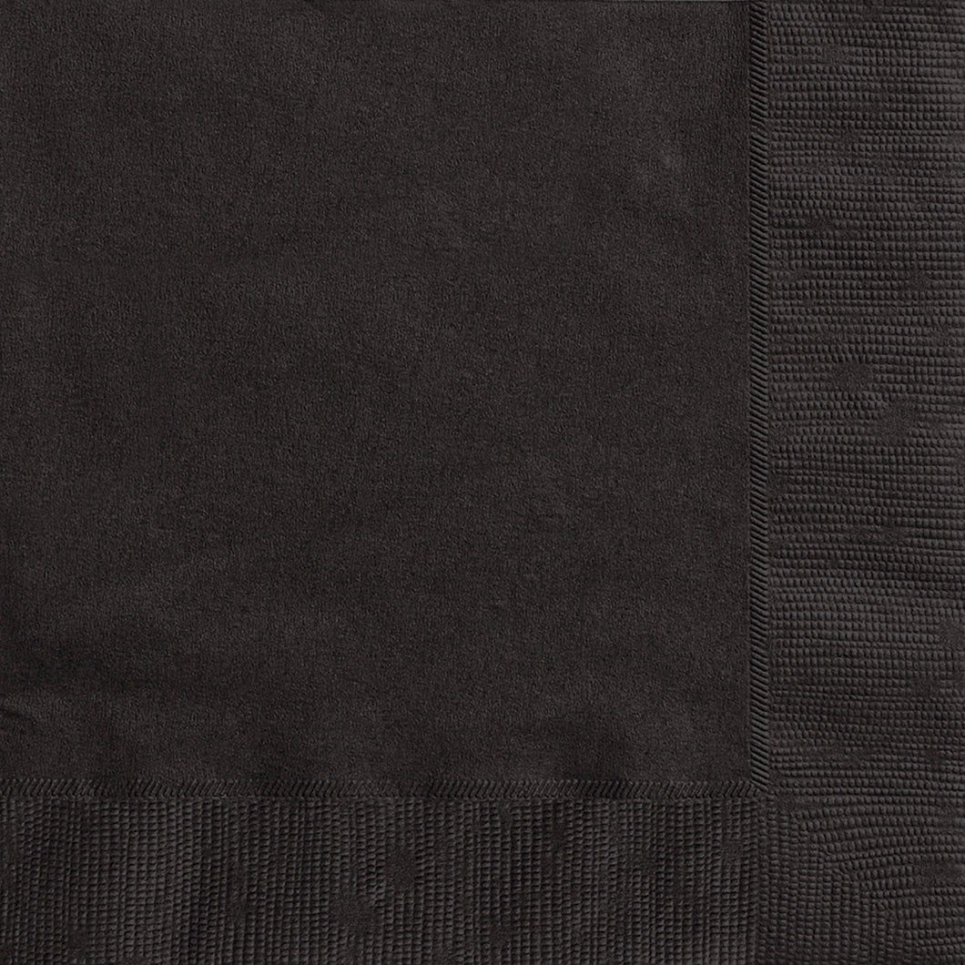 MID BLACK 20 BEVERAGE NAPKINS