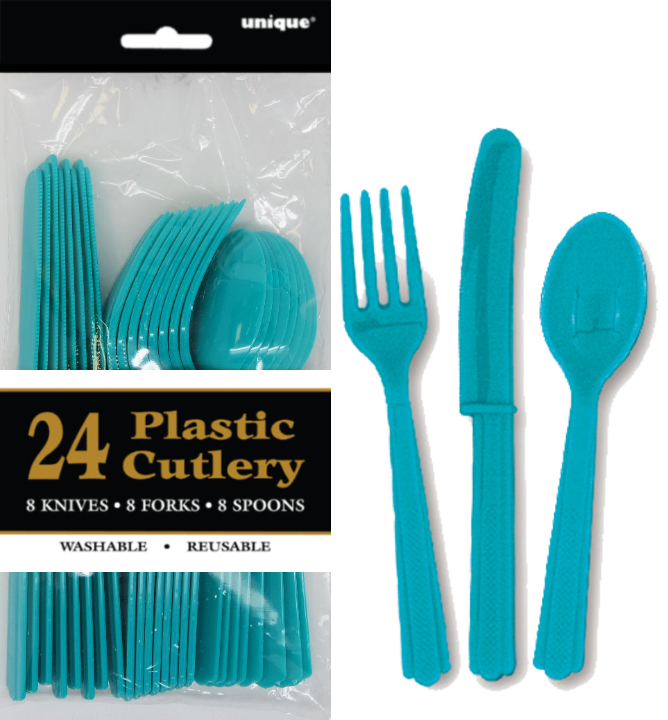 CARIB TEAL 24 ASSTD CUTLERY