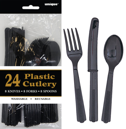 MID BLACK 24 ASSTD CUTLERY Supplier: Meteor Party