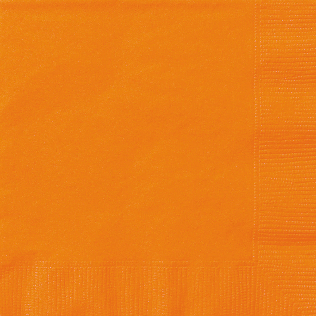 PUMPKIN ORANGE 20 BEVERAGE NAPKINS