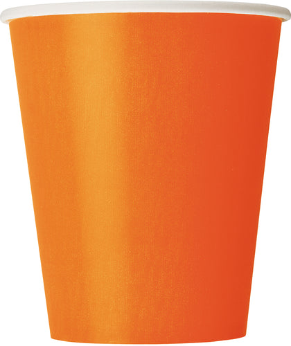 PUMPKIN ORANGE 8 x 9oz PAPER CUPS