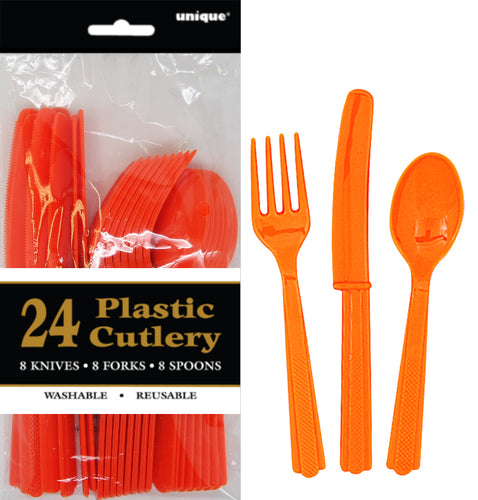 PUMPKIN ORANGE 24 ASSTD CUTLERY