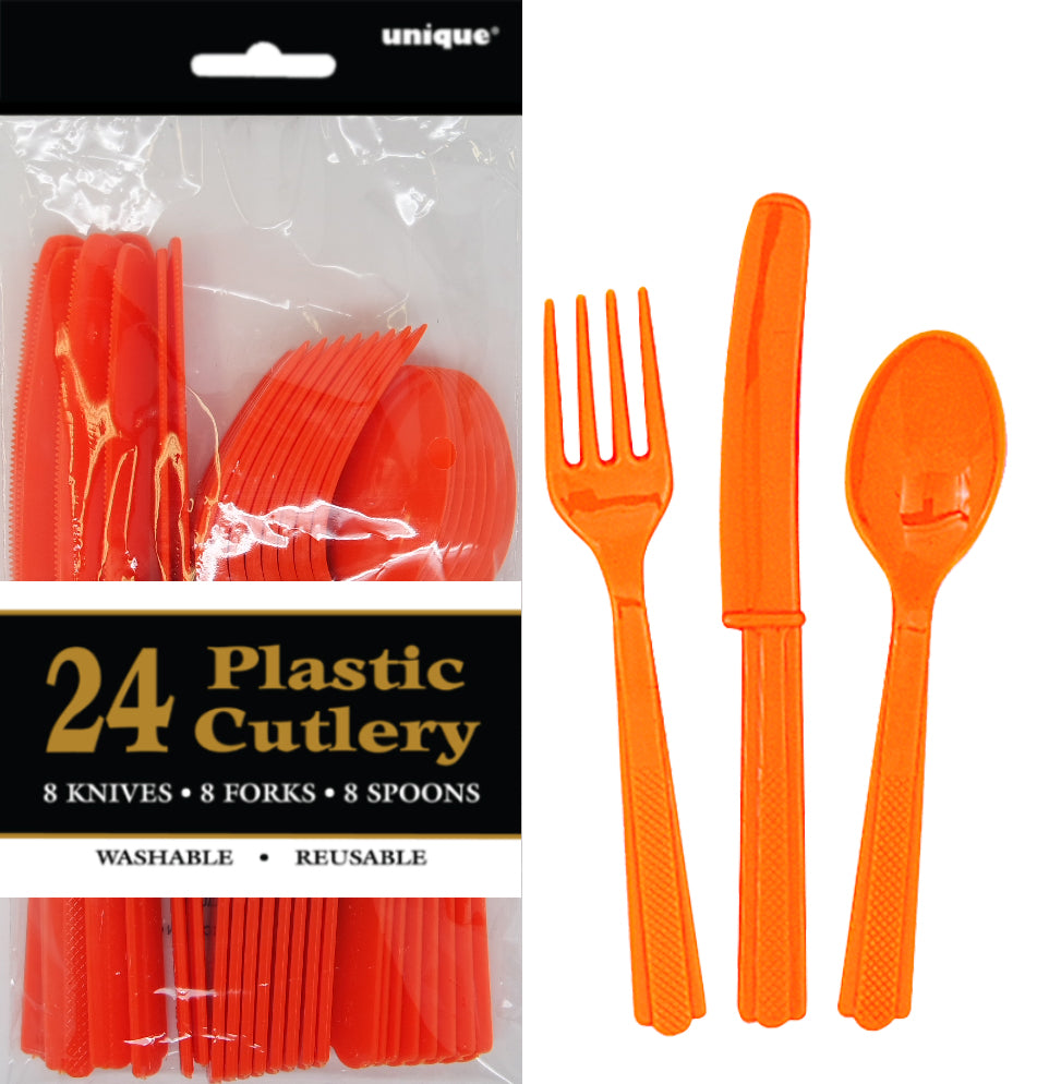 PUMPKIN ORANGE 24 ASSTD CUTLERY