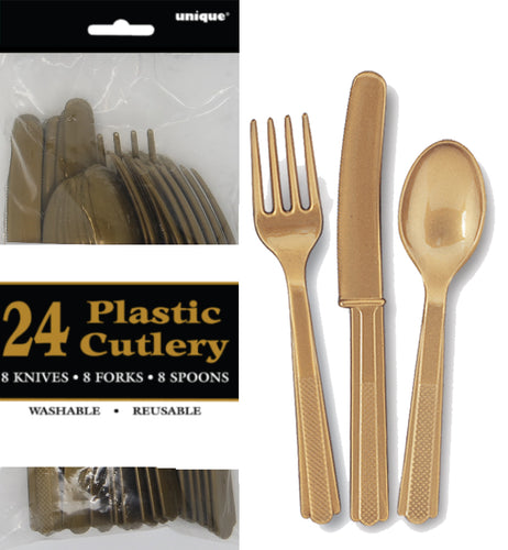 GOLD 24 ASSTD CUTLERY Supplier: Meteor Party