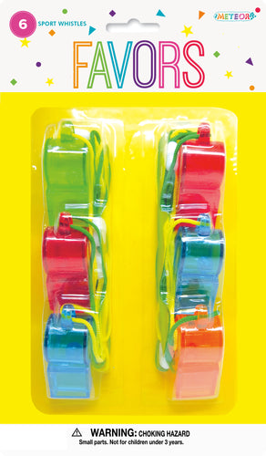 6 SPORTS WHISTLES Supplier: Meteor Party