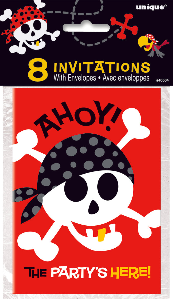 PIRATE FUN 8 INVITATIONS Cards
