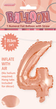 Load image into Gallery viewer, Numeral Foil 14&quot; Package Rose Gold Numbers

