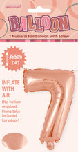 Load image into Gallery viewer, Numeral Foil 14&quot; Package Rose Gold Numbers
