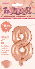 Load image into Gallery viewer, Numeral Foil 14&quot; Package Rose Gold Numbers
