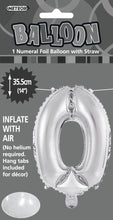 Load image into Gallery viewer, Numeral Foil 14&quot; Package Rose SILVER Numbers
