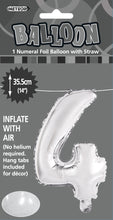 Load image into Gallery viewer, Numeral Foil 14&quot; Package SILVER Numbers
