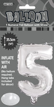 Load image into Gallery viewer, Numeral Foil 14&quot; Package SILVER Numbers
