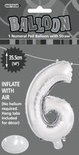 Load image into Gallery viewer, Numeral Foil 14&quot; Package SILVER Numbers
