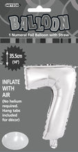 Load image into Gallery viewer, Numeral Foil 14&quot; Package SILVER Numbers
