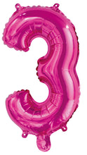 Load image into Gallery viewer, Numeral Foil 14&quot; Package Hot Pink Numbers Balloon
