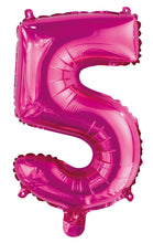 Load image into Gallery viewer, Numeral Foil 14&quot; Package Hot Pink Numbers Balloon
