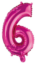 Load image into Gallery viewer, Numeral Foil 14&quot; Package Hot Pink Numbers Balloon
