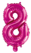 Load image into Gallery viewer, Numeral Foil 14&quot; Package Hot Pink Numbers Balloon
