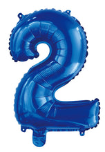 Load image into Gallery viewer, Numeral Foil 14&quot; Package Blue Numbers Balloon
