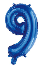 Load image into Gallery viewer, Numeral Foil 14&quot; Package Blue Numbers Balloon
