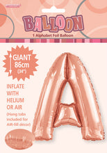 Load image into Gallery viewer, Alphabet Foil (A-Z) 34&quot; inch Package Rose Gold   Alphabet A-Z
