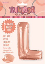 Load image into Gallery viewer, Alphabet Foil (A-Z) 34&quot; inch Package Rose Gold   Alphabet A-Z
