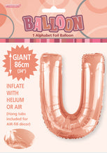 Load image into Gallery viewer, Alphabet Foil (A-Z) 34&quot; inch Package Rose Gold   Alphabet A-Z
