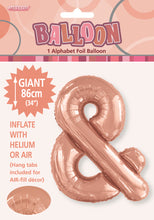 Load image into Gallery viewer, Ampersand Ballon - Alphabet Foil 34&quot; inch Package Rose Gold
