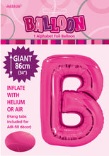 Load image into Gallery viewer, Alphabet Foil (A-Z) 34&quot; inch Package Hot Pink  Letters: A-Z
