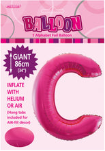 Load image into Gallery viewer, Alphabet Foil (A-Z) 34&quot; inch Package Hot Pink  Letters: A-Z
