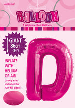 Load image into Gallery viewer, Alphabet Foil (A-Z) 34&quot; inch Package Hot Pink  Letters: A-Z
