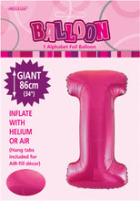 Load image into Gallery viewer, Alphabet Foil (A-Z) 34&quot; inch Package Hot Pink  Letters: A-Z
