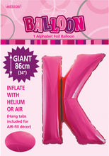 Load image into Gallery viewer, Alphabet Foil (A-Z) 34&quot; inch Package Hot Pink  Letters: A-Z
