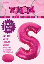 Load image into Gallery viewer, Alphabet Foil (A-Z) 34&quot; inch Package Hot Pink  Letters: A-Z
