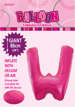 Load image into Gallery viewer, Alphabet Foil (A-Z) 34&quot; inch Package Hot Pink  Letters: A-Z
