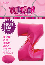 Load image into Gallery viewer, Alphabet Foil (A-Z) 34&quot; inch Package Hot Pink  Letters: A-Z
