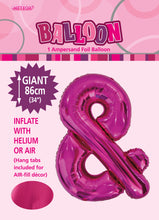 Load image into Gallery viewer, Ampersand Ballon - Alphabet Foil 34&quot; inch Package Hot Pink

