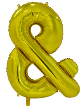 Load image into Gallery viewer, Ampersand Ballon - Alphabet Foil 34&quot; inch Package Gold
