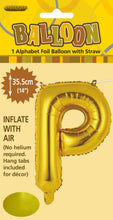 Load image into Gallery viewer, Alphabet Foil (A-Z) 14&quot; inch Package Gold
